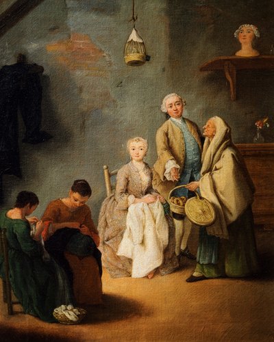ورشة التطريز لبيترو لونجي (1701-1785) بواسطة بيترو لونغي