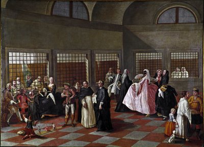 ردهة الدير لوحة من المحيط لبييترو لونجي (1702-1785) 1750 خافت 96x131 سم Ca 'Rezzonico البندقية بواسطة بيترو لونغي