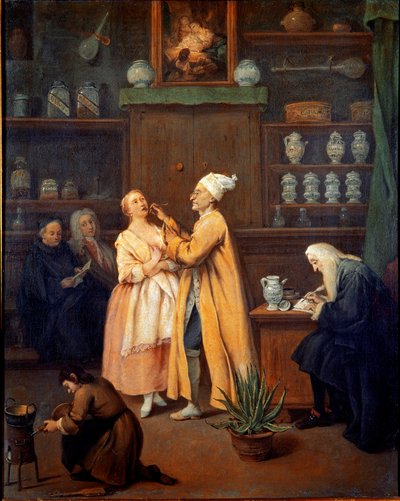الصيدلاني. لوحة لبيترو لونجي (1702-1785). 1752 (L