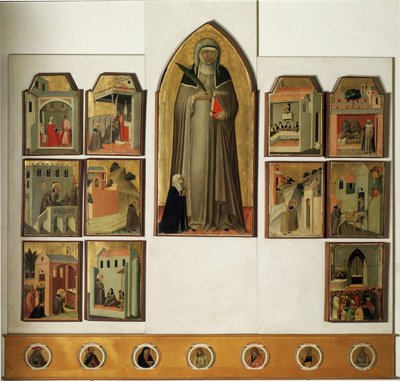 Polyptych of the life of Beata Umilta - Detrempe on wood بواسطة بيترو لورينزيتي