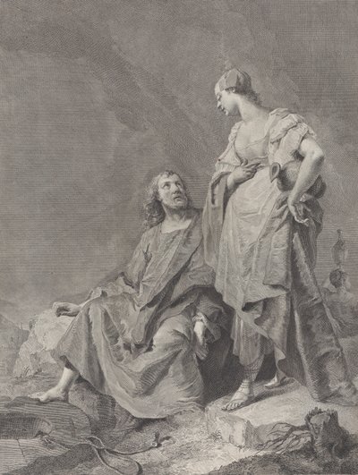 المسيح وامرأة السامرة على البئر ، من سلسلة 112 طبعة للقدس ... ، 1743-1763 بواسطة دومينيكو ماجيو