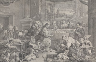 المسيح يحول الماء إلى خمر في حفل زفاف قانا ، 1743-1763. بواسطة Pietro Monaco