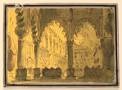 تصميم المسرح ، الكنيسة الداخلية بواسطة Pietro Narducci