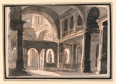 تصميم المسرح ، الكنيسة الداخلية بواسطة Pietro Narducci