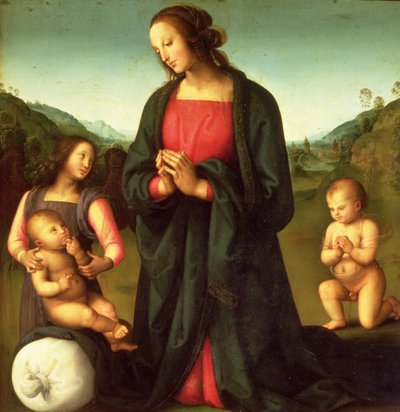 مادونا تعبد الطفل المسيح (مادونا ديل ساكو) بواسطة Pietro Perugino