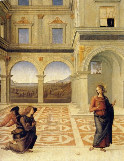 البشارة ، حوالي عام 1498 بواسطة Pietro Perugino