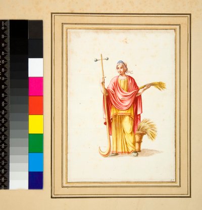 تصميم كبير لجدار مع لوحات. (طباشير أسود ، بعضها بالقلم والحبر البني. ملون بالألوان المائية) بواسطة بيترو سانتي بارتولي