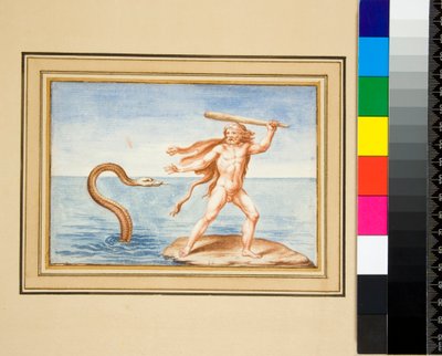 مشهد من الفاتيكان فيرجيل (طباشير أسود ، بعضها بالقلم والحبر البني. ملون بالألوان المائية) بواسطة بيترو سانتي بارتولي