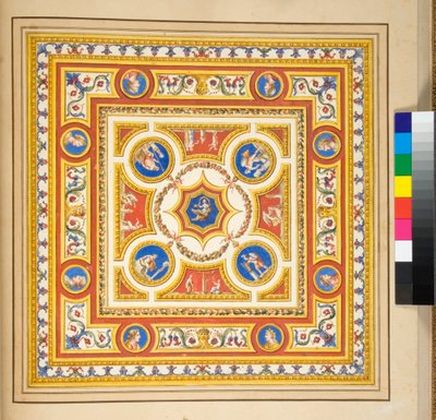 Volta del Palazzo di Augusto (طباشير أسود ، بعضها بالقلم والحبر البني. ملون بالألوان المائية) بواسطة بيترو سانتي بارتولي