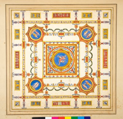 Volta del Palazzo di Augusto (طباشير أسود ، بعضها بالقلم والحبر البني. ملون بالألوان المائية) بواسطة بيترو سانتي بارتولي