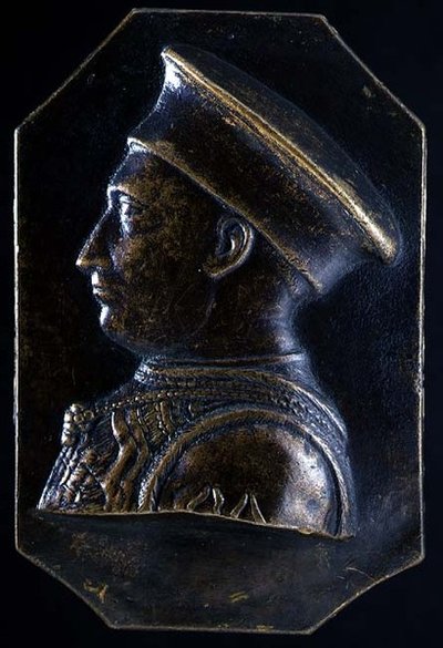 لوحة لودوفيكو غونزاغا (1441-1478) (وجهًا) (برونزي) (للصفحة اليسرى ، انظر 122329) بواسطة بيترو تافانو