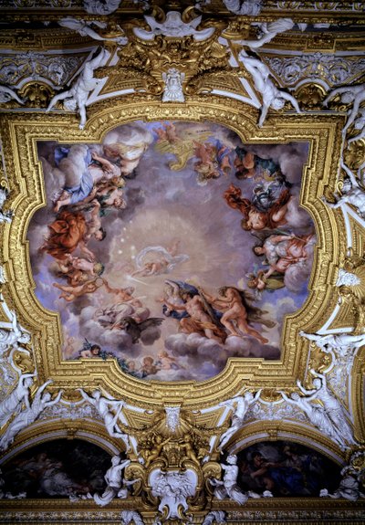 Cosimo I de Medici (قاد Cosimo I de Tuscany أمام كوكب المشتري بواسطة Victory and Heracles) في الهواء الطلق بواسطة Pietro da Cortona (Berrettini) (1596-1669) فلورنسا ، Palazzo Pitti ، Sala di Apollo بواسطة بيترو دا كورتونا