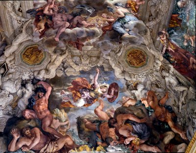 انتصار العناية الإلهية تفاصيل لوحة حجر كورتونا (Pietro Berrettini dit Pietro da Cortona بواسطة بيترو دا كورتونا