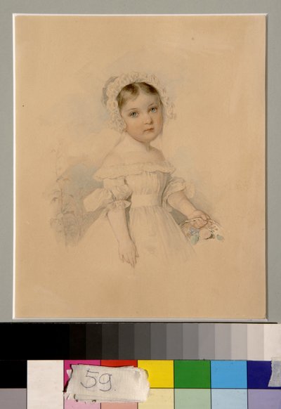 صورة للكونتيسة ألكسندرا غوليتسينا (1823-1910) - عمل بيوتر (بيير) سوكولوف (1791-1848) ، ألوان مائية على ورق (20.3 × 16.7 سم) بواسطة بيوتر سوكولوف