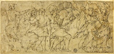الرجال والنساء الذين يحملون البراميل والحزم بواسطة Polidoro da Caravaggio