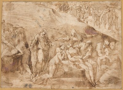 رثاء المسيح (الصفحة اليمنى والصفحة اليسرى) بواسطة Polidoro da Caravaggio