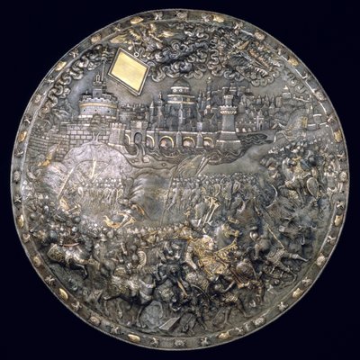 King John III Sobieskis (1624-96) Fortune Telling Shield (الحديد والفضة المذهبة) بواسطة المدرسة البولندية