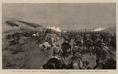 ممر حدود سيرفيان للأمير الإسكندر والجيش البلغاري ، ٢٤ نوفمبر ١٨٨٥ (نقش) بواسطة المدرسة البولندية