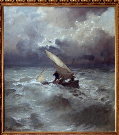 Tempete en mer (العاصفة في البحر) لوحة بومبيو مارياني (1857-1927) 1898 Dim 145x135 cm جينات ، Galleria d'Arte Moderna بواسطة بومبيو مارياني