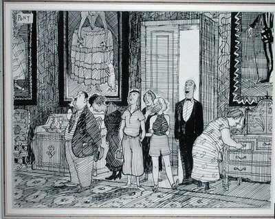 الشخصية البريطانية: اهتمام شديد بالمنازل التاريخية ، رسم توضيحي من Punch ، نُشر في 8 يوليو 1936 (قلم وحبر على ورق) بواسطة بونت