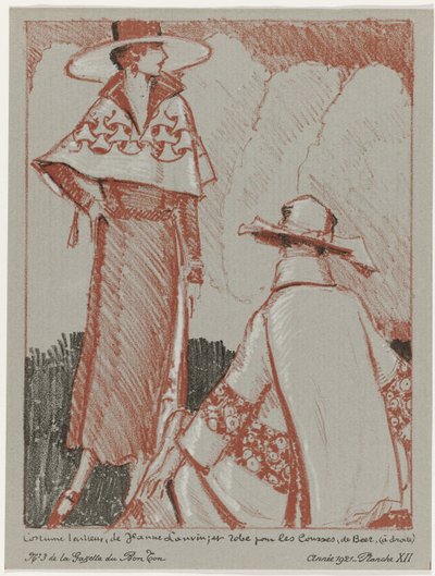 جازيت دو بون تون ، 1921 - رقم 3 ، الجزء الثاني عشر: بدلة مصممة ، بقلم جين لانفين ؛ واللباس للتسوق ، de Beer (العنوان على الكائن) بواسطة جين لانفين