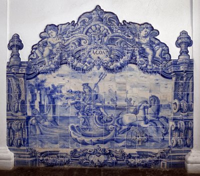 Allegorie de l'eau - Azulejos ، قيشاني مطلي بواسطة المدرسة البرتغالية