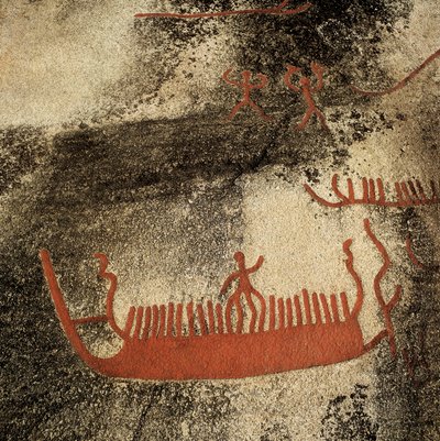 شخصيات على قارب ، حوالي 1000 قبل الميلاد (رسم على الصخور) بواسطة عصور ما قبل التاريخ