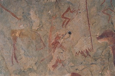 Human and animal figures (cave painting) بواسطة عصور ما قبل التاريخ