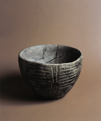 عصور ما قبل التاريخ: مزهرية خزفية منقوشة بزخارف من العصر الحجري الحديث من Caverna Delle Arene في كانديد (ليغوريا). بيغلي ، متحف فيلا بالافيسيني بواسطة عصور ما قبل التاريخ