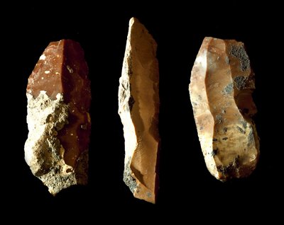 Prehistory: flint scrapers. Neolithic era. From Umbria. Perugia, Museo Archeologico Nazionale dell