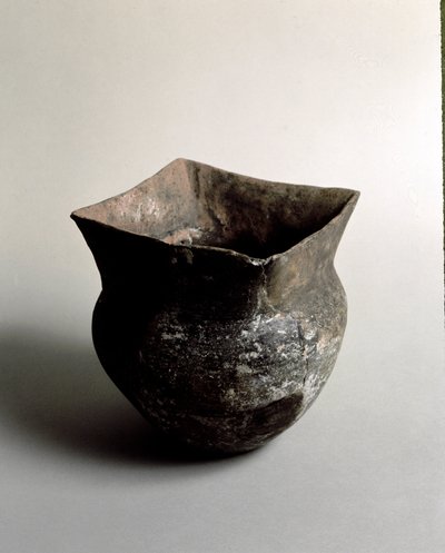 عصور ما قبل التاريخ: مزهرية من الطين مع فتحة مربعة من العصر الحجري الحديث من Caverna Delle Arene في كانديد (ليغوريا). بيغلي ، متحف فيلا بالافيسيني بواسطة عصور ما قبل التاريخ