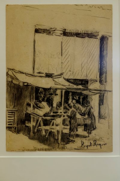 الساحة ، Narcís Puget Riquer ، الرسم بالفحم ، متحف Puget ، البيت النبيل لـ Can Laudis ، Dalt Vila ، إيبيزا ، جزر البليار ، إسبانيا بواسطة بوجيه ريكير