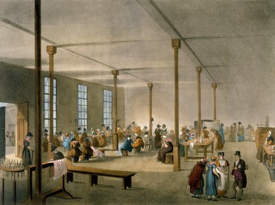 The Workhouse، St James، Parish، London from Ackermann&39;s &39;Repository of Arts&39;، 1809 (aquatint الملونة) بواسطة بوجين ورولاندسون
