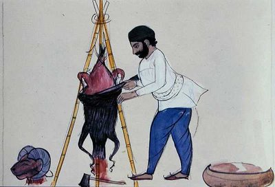 جزار عام 1890 (ألوان مائية على ورق) بواسطة المدرسة البنجابية