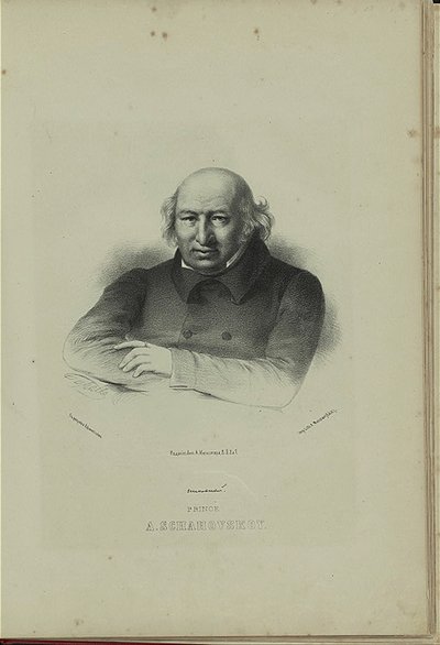 صورة للمؤلف الأمير ألكسندر شاخوفسكوي 1777-1846 ، 1860 بواسطة Pyotr Fyodorovich Borel
