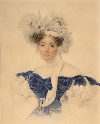 صورة للكونتيسة فارفارا سيرجييفنا غوليتسينا 1794-1875 ، ني روميانتسيفا-كاجولسكا ، منتصف 1830s بواسطة بيوتر فيودوروفيتش سوكولوف