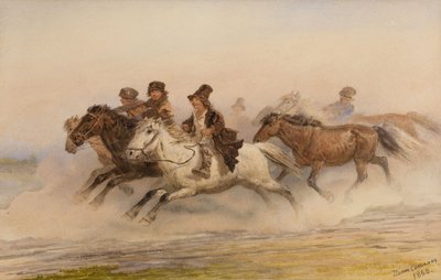 المراقبة الليلية. رسم توضيحي لرسومات من ألبوم الصياد بقلم آي تورجينيف ، ١٨٦٧ بواسطة بيوتر بتروفيتش سوكولوف