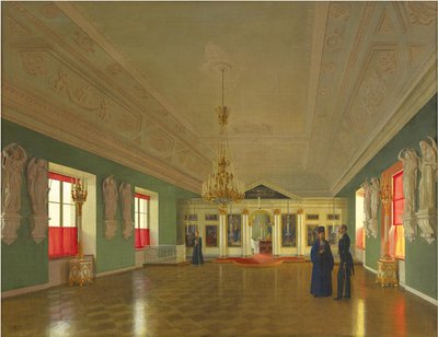 داخل كنيسة قصر القديس ألكسندر نيفسكي ، قصر أنيشكوف ، سانت بطرسبرغ ، 1850. بواسطة بيوتر فاسيليفيتش توتوكين