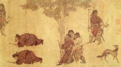مشهد الصيد بواسطة اسرة تشينغ الصينية