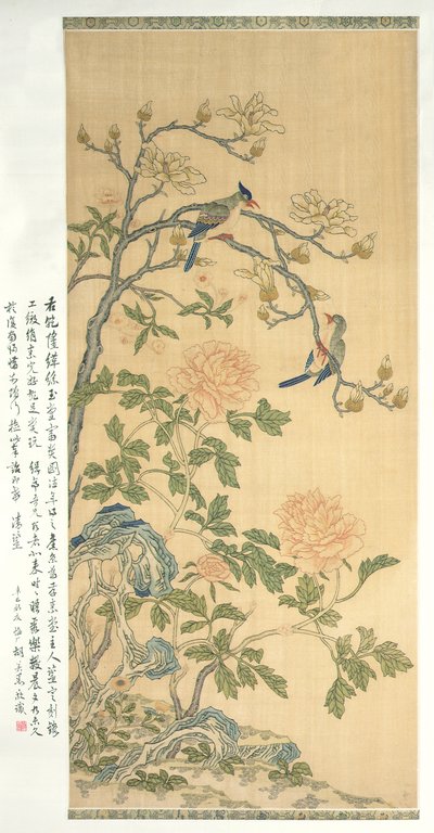 لفائف تعليق نسيج ، فترة Qianlong (1736-95) (الحرير المطلي) بواسطة اسرة تشينغ الصينية