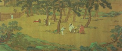 Zhao Mengfu كتابة سوترا القلب مقابل الشاي بواسطة تشيو ينغ