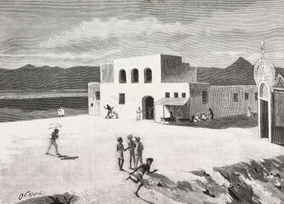 The Italian Post Office building, Massawa, Eritrea, engraving from a drawing by Quinto Cenni and a sketch by Pieragostini, from L