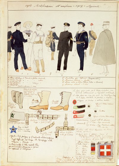 Uniform variations of Kingdom of Italy, color plate by Quinto Cenni بواسطة كوينتو سيني