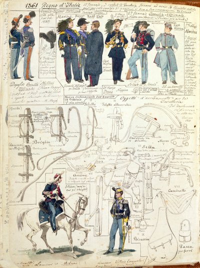 Uniforms and equipment of various forces of Kingdom of Italy by Quinto Cenni, color plate بواسطة كوينتو سيني