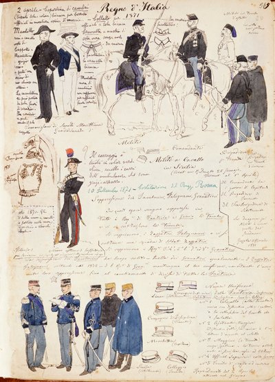 Various uniforms of Kingdom of Italy by Quinto Cenni, color plate بواسطة كوينتو سيني