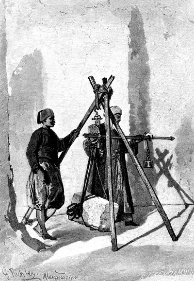 وزن كتل الحجر ، مصر ، 1880 بواسطة ر. براندامور