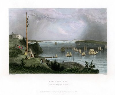 خليج نيويورك كما يظهر من محطة التلغراف ، الولايات المتحدة الأمريكية ، 1838. بواسطة ر. واليس