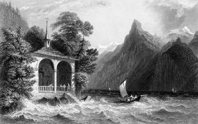 يقول كنيسة ، بحيرة أوري ، سويسرا ، 1836. بواسطة ر. واليس