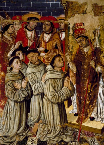 دورة المعجزات ، تفاصيل من San Bernardino Altarpiece ، من تأليف Joan Figuera و Tomas Rafael (نشط في النصف الثاني من القرن السادس عشر) ، تمبرا على لوح ، 399x253 سم. التفاصيل. بواسطة رافائيل وفيغيرا جوان (نشط عام 1454 1477) توماس