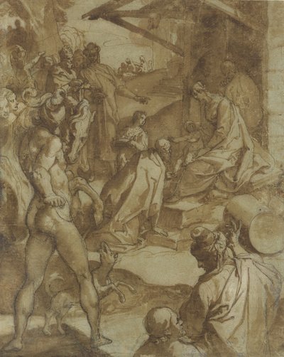 عبادة المجوس ، 1550-1578. بواسطة Raffaellino da Reggio